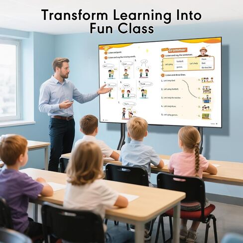 Smart Board Stand for 55-100 Inch Interactive Whiteboard, Height Adjustable Mobile Stand with 4 Lockable Rolling Wheels for Smartboard in Saudi Arabia
