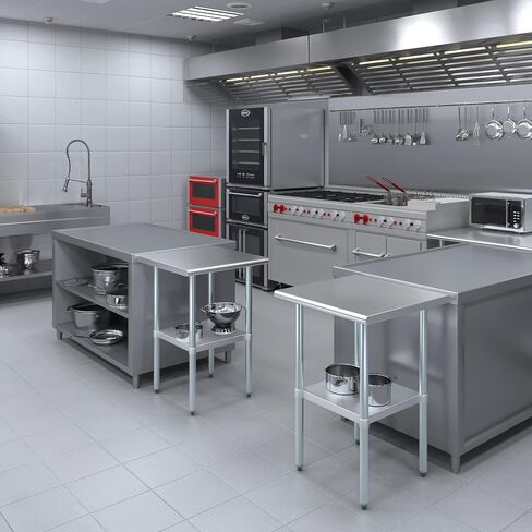 24" X 24" Stainless Steel Work Table with Undershelf | NSF Certified | Kitchen Island Food Prep | Laundry Utility Bench | Garage Work Station in Saudi Arabia