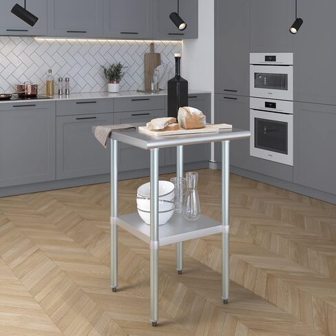 24" X 24" Stainless Steel Work Table with Undershelf | NSF Certified | Kitchen Island Food Prep | Laundry Utility Bench | Garage Work Station in Saudi Arabia
