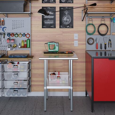 24" X 24" Stainless Steel Work Table with Undershelf | NSF Certified | Kitchen Island Food Prep | Laundry Utility Bench | Garage Work Station in Saudi Arabia