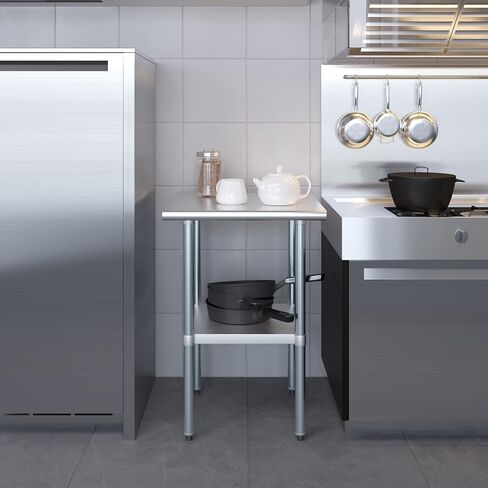24" X 24" Stainless Steel Work Table with Undershelf | NSF Certified | Kitchen Island Food Prep | Laundry Utility Bench | Garage Work Station in Saudi Arabia