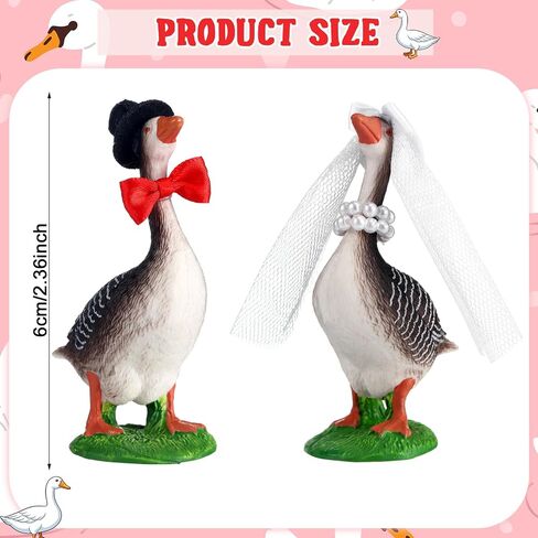 Honeydak Goose زوجين كعكة الزفاف أعلى يدويًا تماثيل أوزة يدويًا ، زخرفة لزخرفة كعكة الزفاف ، والعروس وذكرى المشاركة in Saudi Arabia