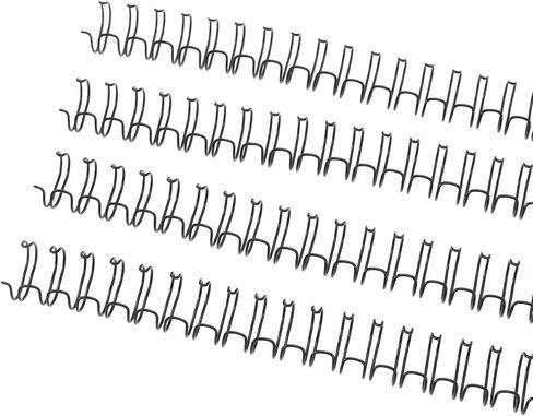 100pcs حلقة مزدوجة السلك الربط 60 ورقة السعة 3in1 الملعب 34 حلقة 9.5 مم مجموعة مجموعة قطرها لأسلاك الربط الحلقة السوداء A4 ، أحجام مختلطة (أسود) in Saudi Arabia