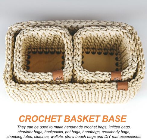 PATIKIL 6 Inch Crochet Basket Base, 2 Pcs Basket Bottoms Round Wood Base Shaper Bag Making Supplies Weaving Knitting Kit for Crochet Shoulder Bag Handbag Purse Craft in Saudi Arabia