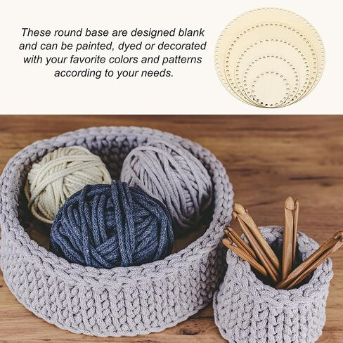 PATIKIL 6 Inch Crochet Basket Base, 2 Pcs Basket Bottoms Round Wood Base Shaper Bag Making Supplies Weaving Knitting Kit for Crochet Shoulder Bag Handbag Purse Craft in Saudi Arabia