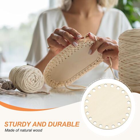 PATIKIL 6 Inch Crochet Basket Base, 2 Pcs Basket Bottoms Round Wood Base Shaper Bag Making Supplies Weaving Knitting Kit for Crochet Shoulder Bag Handbag Purse Craft in Saudi Arabia