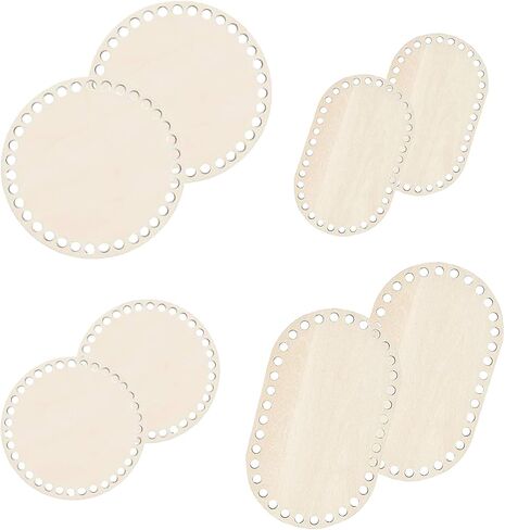 8pcs Wooden Basket Bottoms for Crocheting, Oval Wooden Basket Bottom Shapers Crochet Basket Wood Base Basket Bottom for Crochet for DIY Basket Weaving Supplies Crafts in Saudi Arabia