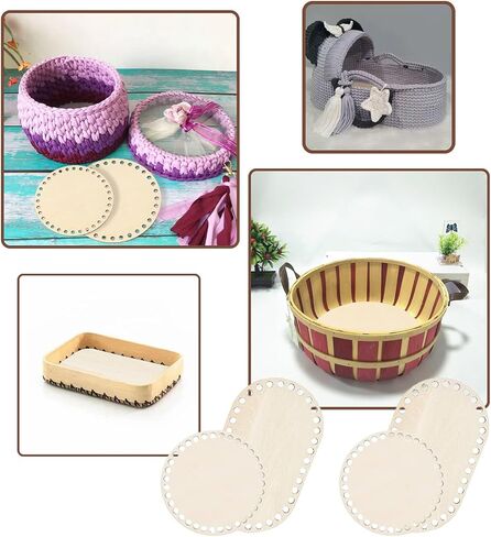 8pcs Wooden Basket Bottoms for Crocheting, Oval Wooden Basket Bottom Shapers Crochet Basket Wood Base Basket Bottom for Crochet for DIY Basket Weaving Supplies Crafts in Saudi Arabia