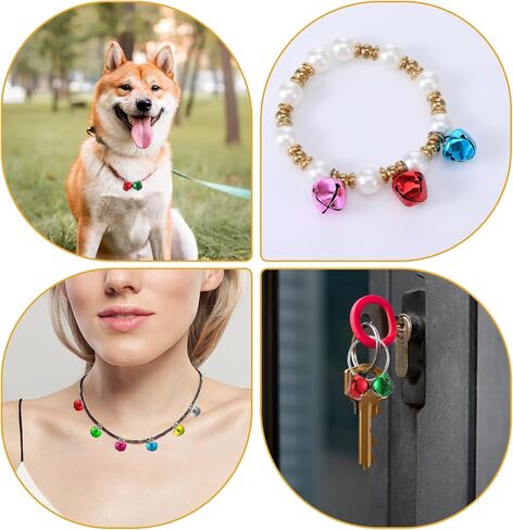 Small Jingle Bells for Crafting, 150PCS Tiny Crafts Bells 1/2 Inch DIY for Christmas Home Making Ornaments Wreath Pet Decorations Bell for Crafts Bracelet Anklets Necklace Knitting Jewelry Making in Saudi Arabia