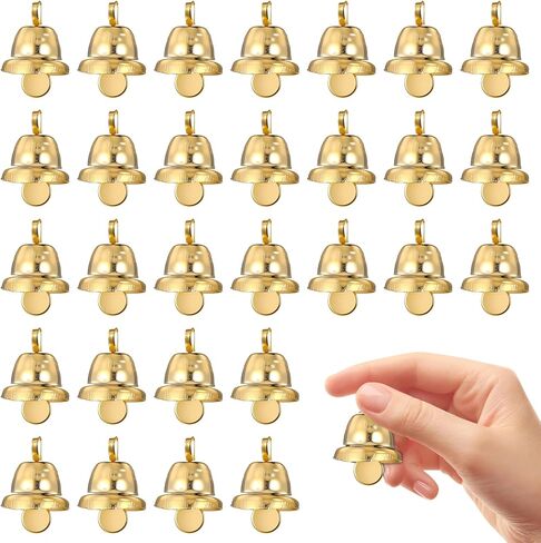 XLIUAX 100Pcs Small Bells for Crafts, Bells for Crafts Mini Gold Bell Vintage Bell Wind Chimes Ornaments for Garden Retro Iron Doorbell for Home Making Favor Wreath Bracelet Wedding Decor in Kuwait