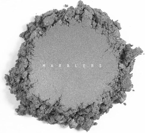 Marblers Gray Mica Powder Colorant [Silver Pearl] 3oz (85g) | مستحضرات التجميل | صبغة راتنج الايبوكسي | صبغة | غير سامة ، نباتي ، خالي من القسوة | لمعان الشفاه ، الأظافر ، زبدة الجسم | قنبلة حمام وشمعة وصابون in Kuwait