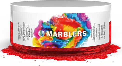 Marblers Red Mica Powder Colorant [Poppy Red] 1oz (28g) | مستحضرات التجميل | صبغة راتنج الايبوكسي | صبغة | غير سامة ، نباتي ، خالي من القسوة | لمعان الشفاه ، الأظافر ، زبدة الجسم | قنبلة حمام وشمعة وصابون in Kuwait