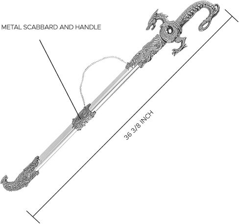 Saint George Dragon Saber Fantasy Knight Sword - Dull Blade - for Collections, Gifts in Saudi Arabia