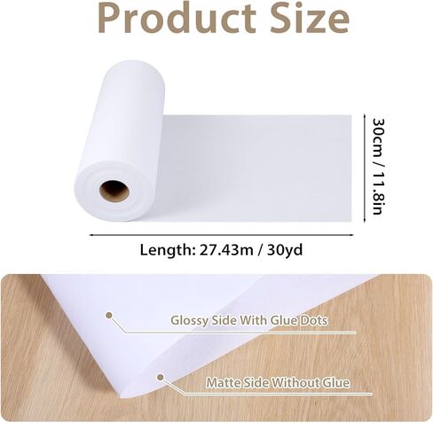 Heavy Weight 11.8 inch X 30 Yards White Iron-On Non-Woven Fusible Interfacing, Single-Sided Polyester Fabric for DIY Craft Supplies, Quilting, Sewing, Shirt Plackets, Dresses, Collars, Cuffs (100g/㎡) in Kuwait