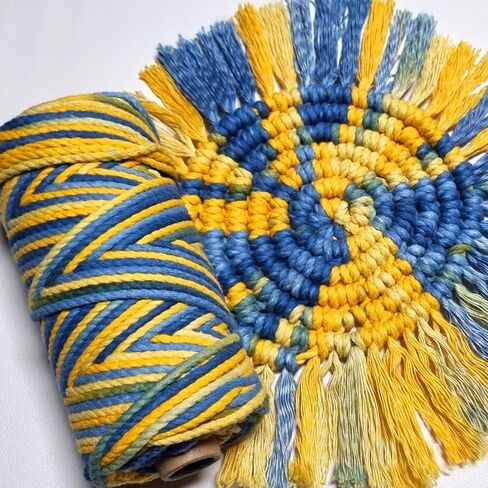 Macrame Cord 3mmx100yd 100 ٪ Cotton Ombre Macrame Rope Cord for Plant Hanging Wall Hanging Diy Handmade Alcs Wall Hanging Dreamcatcher Christmas Crafts Knitting-Rainbow in Kuwait