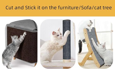 Cat Scratch Mat,Trimmable Self-Adhesive Carpet,DIY Climb Cat Scratcher for Cat Couch Furniture or Wall Protector,Covering Cat Tower,and Replacement Pads (Light Gray) 78.7"x15.8" in Saudi Arabia