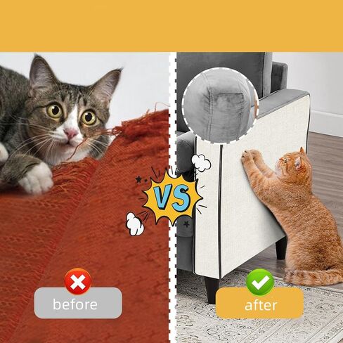 Cat Scratch Mat,Trimmable Self-Adhesive Carpet,DIY Climb Cat Scratcher for Cat Couch Furniture or Wall Protector,Covering Cat Tower,and Replacement Pads (Light Gray) 78.7"x15.8" in Saudi Arabia