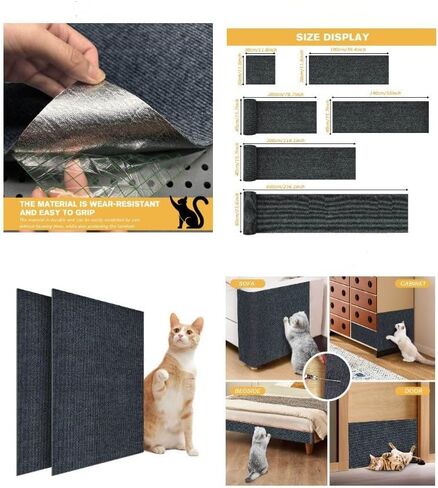 Cat Scratch Mat,Trimmable Self-Adhesive Carpet,DIY Climb Cat Scratcher for Cat Couch Furniture or Wall Protector,Covering Cat Tower,and Replacement Pads (Light Gray) 78.7"x15.8" in Saudi Arabia
