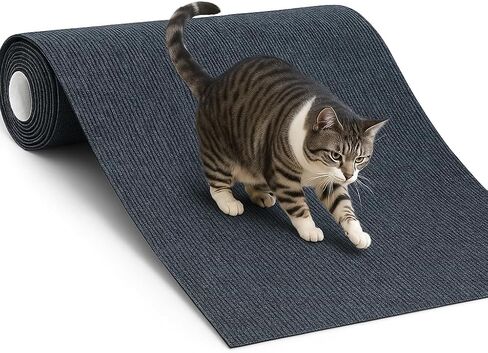 Cat Scratch Mat,Trimmable Self-Adhesive Carpet,DIY Climb Cat Scratcher for Cat Couch Furniture or Wall Protector,Covering Cat Tower,and Replacement Pads (Light Gray) 78.7"x15.8" in Saudi Arabia