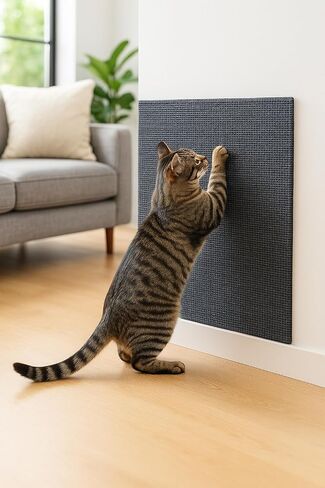 Cat Scratch Mat,Trimmable Self-Adhesive Carpet,DIY Climb Cat Scratcher for Cat Couch Furniture or Wall Protector,Covering Cat Tower,and Replacement Pads (Light Gray) 78.7"x15.8" in Saudi Arabia
