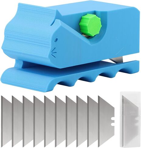 3D Printed Cat Scratcher Cutter Tool, Handheld Cardboard Craft Machine with 10 Blades, Kitten-Shaped DIY Kit for Scratching Boards & Beds(Blue,Size:4inch) in Saudi Arabia