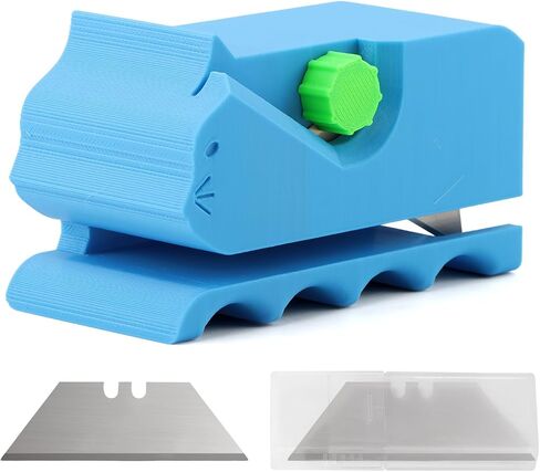 3D Printed Cat Scratcher Cutter Tool, Handheld Cardboard Craft Machine with 10 Blades, Kitten-Shaped DIY Kit for Scratching Boards & Beds(Blue,Size:4inch) in Saudi Arabia