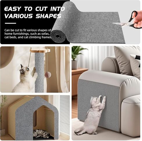 حامي الأثاث Cat Scratch ، وسادة خدش Cat Cat ذاتية القابلة ، 78.7 "x15.7" غطاء السجاد للأريكة والأريكة والجدران ولوحة خدش Cat الأثاث ، وسادة خدش مضادة للمخالب القطة (رمادي) in Kuwait