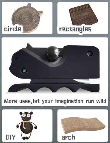 Cardboard Cutter for Cat Scratchers ، يشمل 10 شفرات ، أداة قطط من الخزانة غير المطبوعة ثلاثية الأبعاد ، آلة قطع من الورق المقوى لعشاق القطط (أسود ، مطبوع 3D) in Kuwait