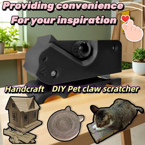Cardboard Cutter for Cat Scratchers ، يشمل 10 شفرات ، أداة قطط من الخزانة غير المطبوعة ثلاثية الأبعاد ، آلة قطع من الورق المقوى لعشاق القطط (أسود ، مطبوع 3D) in Kuwait