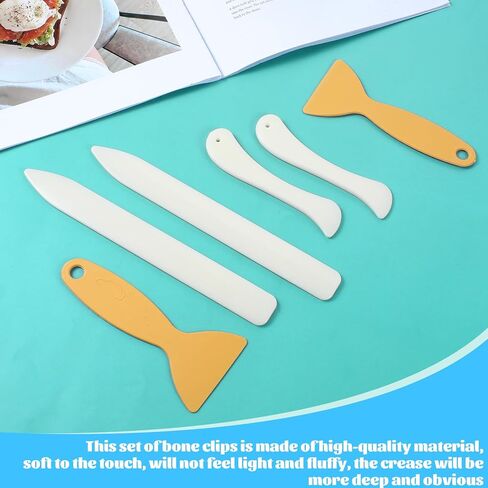 6 Pcs Bone Folders Crease Makers Plastic Bone Folder Paper Creaser Set Scoring Tool Folding Bookbinding Tool Origami Tools for Handmade Scrapbooking Bookbinding Paper Cards Crafts Leather Burnishing in Saudi Arabia