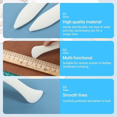 6 Pcs Bone Folders Crease Makers Plastic Bone Folder Paper Creaser Set Scoring Tool Folding Bookbinding Tool Origami Tools for Handmade Scrapbooking Bookbinding Paper Cards Crafts Leather Burnishing in Saudi Arabia