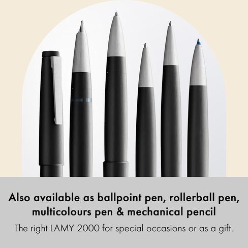 LAMY 2000 Black - قلم نافورة أنيقة في برميل الألياف الزجاجية القوية - 14 ط م. NIB الذهب ، مقعدة جزئيا - مقاس NIB EF in Saudi Arabia