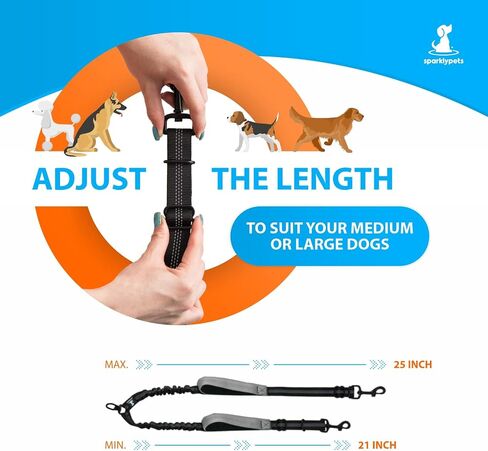 Premium Double Leash for Two Dogs – Shock Absorbing Anti Pull Double Lead for Medium & Large Breeds with Adjustable Dual Leash Attachment for 2 Dogs in Kuwait