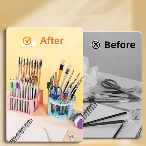 Feadily 49 Hole Paint Brush Holder, Paint Brush Holder for Artist, Desk Organizer for Colored Pencils, Markers (Black) in Kuwait