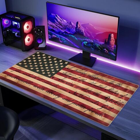 L&B Mercantile American Flag 1776 Betsy Ross We The People XXL Deskpad for Computer Keyboard and Mouse – Patriotic USA Gaming Mousepad, Extra Long XL Mouse Pad for Laptop Office Desk, Desktop Mat in Saudi Arabia