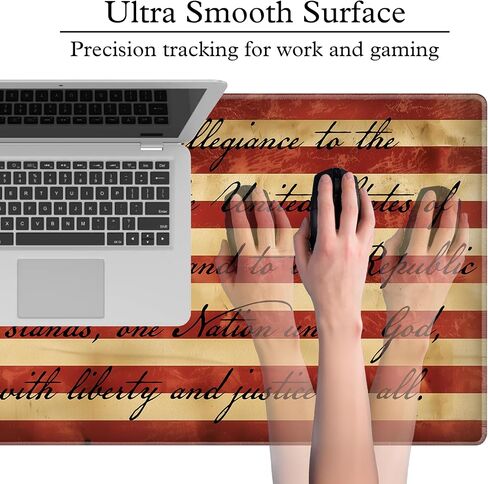 L&B Mercantile American Flag 1776 Betsy Ross We The People XXL Deskpad for Computer Keyboard and Mouse – Patriotic USA Gaming Mousepad, Extra Long XL Mouse Pad for Laptop Office Desk, Desktop Mat in Saudi Arabia
