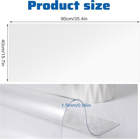 Clear Desk Mat 35.4 "× 15.7" DESAD COMPUTER DESAD شفاف كبير لا تقل عن PVC ومكاتب واقي مع حافة مستديرة ، وسادة كتابة شفافة مقاومة للماء للمنزل والمكتب in Kuwait