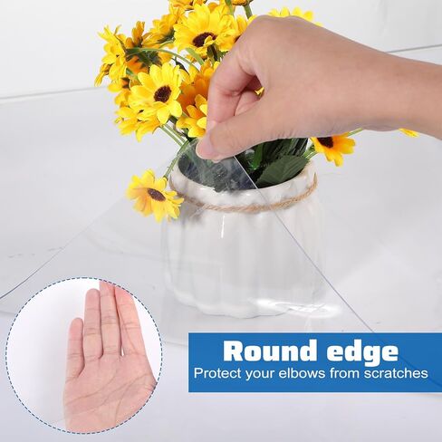 Clear Desk Mat 35.4 "× 15.7" DESAD COMPUTER DESAD شفاف كبير لا تقل عن PVC ومكاتب واقي مع حافة مستديرة ، وسادة كتابة شفافة مقاومة للماء للمنزل والمكتب in Kuwait