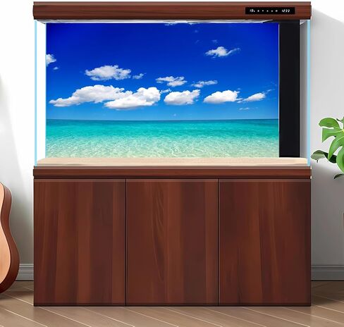 Ocean Beach Aquarium Background Tropical Beach Seascape Coconut Trees Terrarium Backgrounds Sunny Seabeach Coastal Landscape Fish Tank Background Blue Ocean Sandbeach Reptile Tank Backgrounds 36x24in in Kuwait