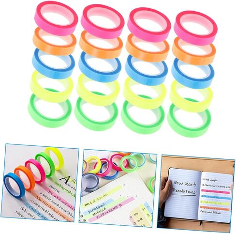 Doitool 20 Rolls أشرطة تمييز شفافة علامات الصفحات المحمولة لتوضيح الكتب لزجة لزجة للتتبع المرئي والتركيز in Saudi Arabia