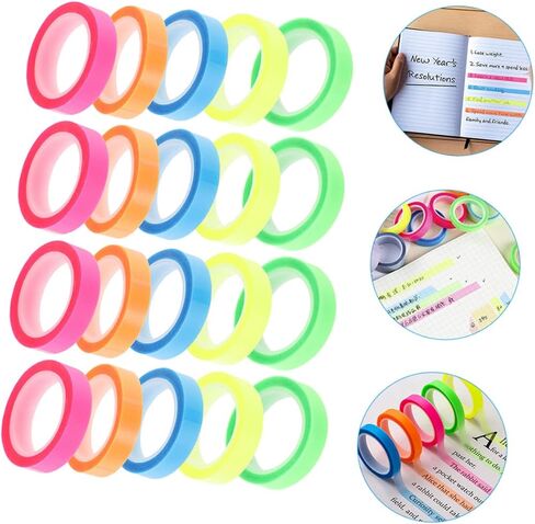 Doitool 20 Rolls أشرطة تمييز شفافة علامات الصفحات المحمولة لتوضيح الكتب لزجة لزجة للتتبع المرئي والتركيز in Saudi Arabia