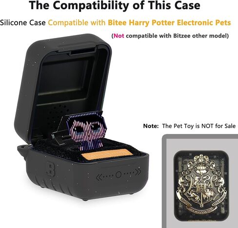Xegimor Silicone Case for Bitzee Harry Potter Interactive Toy Digital Pet ، غطاء واقعي لـ Harry Potter Bitzee الافتراضي للحيوانات الأليفة (العلبة السوداء) in Kuwait