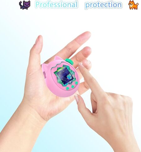 بالنسبة لحالة السيليكون الناعمة في Tamagotchi Paradise وحامي الشاشة Clear TPU ، فليم ، بزاوية 360 درجة كاملة مع حبل سلسلة زهور ، حماية صدمة الخدش ، وردي in Saudi Arabia