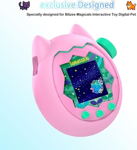 بالنسبة لحالة السيليكون الناعمة في Tamagotchi Paradise وحامي الشاشة Clear TPU ، فليم ، بزاوية 360 درجة كاملة مع حبل سلسلة زهور ، حماية صدمة الخدش ، وردي in Saudi Arabia