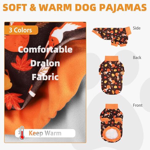 سترة Kooltail Fall Dog ، 3 عبوة من الصوف عيد الشكر الكلاب الياقة المدورة للملابس السحب للكلاب الصغيرة المتوسطة الكبيرة ، معاطف طلاء بارد شتاء لليئة للحيوان in Saudi Arabia