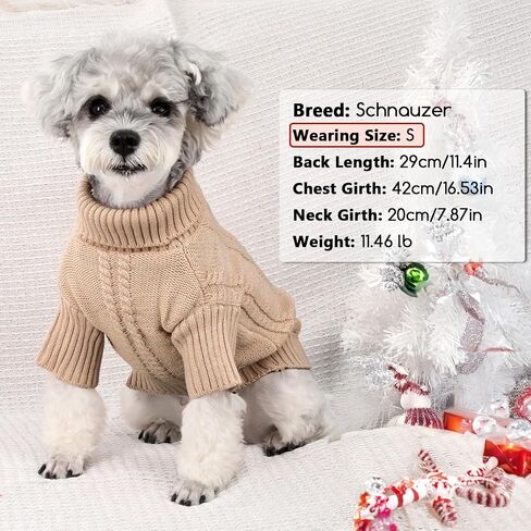 Small Dog Sweater Clothes Pullover Knitted Dog Coat Sweaters for Small Dogs Cats Girl Boy Thick Warm Puppy Clothes for Chihuahua Yorkie Bulldog Christmas Cold Weather Pet Outfits in Kuwait