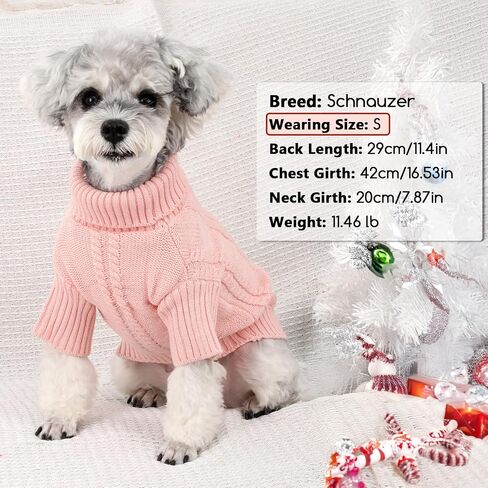 Small Dog Sweater Clothes Pullover Knitted Dog Coat Sweaters for Small Dogs Cats Girl Boy Thick Warm Puppy Clothes for Chihuahua Yorkie Bulldog Christmas Cold Weather Pet Outfits in Kuwait