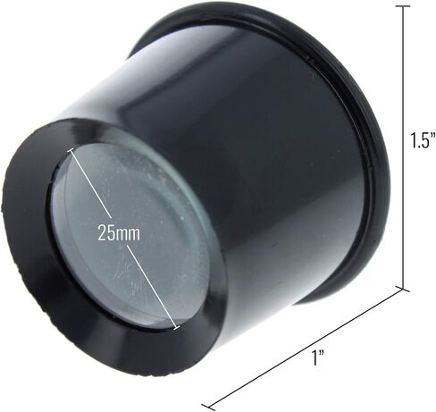 10X Plastic Jewelers Loupe 25mm Diameter Glass Lens Magnifier in Kuwait