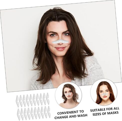 Artibetter 20pcs شرائح جسر الأنف السيليكون لأقنعة الوجه منصات حماية مضاد للطفر للنظارات وسادة ختم مريحة للاستخدام طوال اليوم in Saudi Arabia