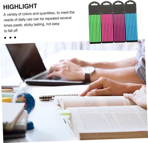 Reusable Highlight Strips of Pet Sticky Page Flags for Focused Reading and Annotation Fluorescent Notepaper for Students and Teachers in Saudi Arabia